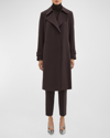 Theory Oaklane Trench Coat In Admiral Crepe In Melange Grey