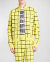 Marni Men's Windowpane Track Jacket In Yellow
