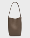 The Row Park Small North-south Tote Bag In Dark Brown