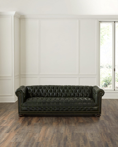 Old Hickory Tannery Hariette Chesterfield Sofa 93" In Black