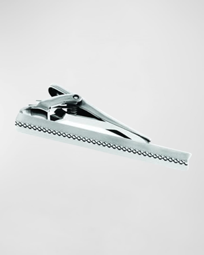 Tateossian Zen Engraved Tie Clip In Rhodium