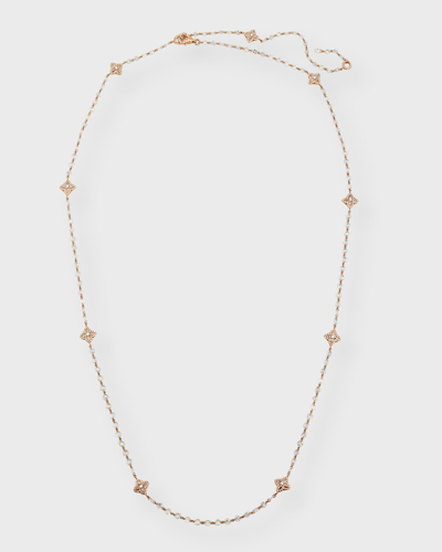 64 Facets 18k Rose Gold Blossom Diamond Station Necklace