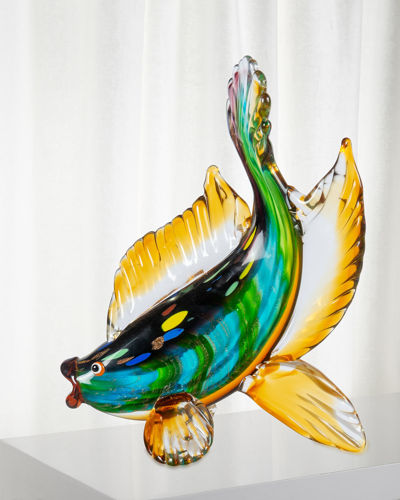 Dale Tiffany Bavaro Fish Art Glass Figurine In Multi