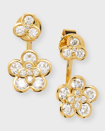 Lisa Nik 18k Yellow Gold Cluster Diamond Flower Earring Jackets