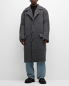 BOTTEGA VENETA MEN'S FELTED WOOL RIBBED OVERCOAT