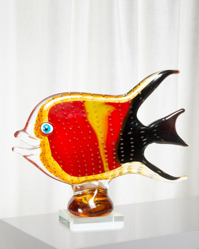 Dale Tiffany Bora Fish Art Glass Figurine In Multi