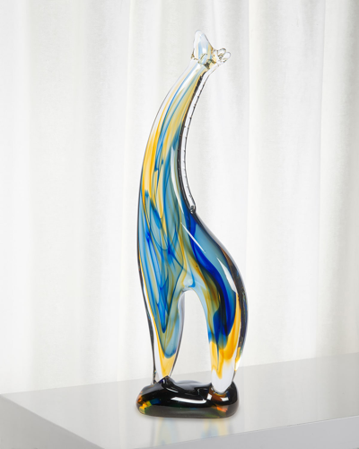 Dale Tiffany Artesia Giraffe Art Glass Figurine In Multi