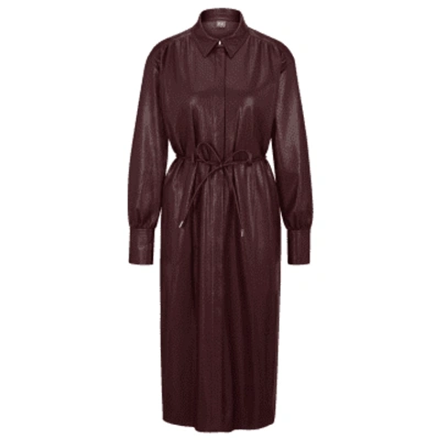 Hugo Boss Relaxed-fit Shirt Dress In Embossed Fabric In Light Red