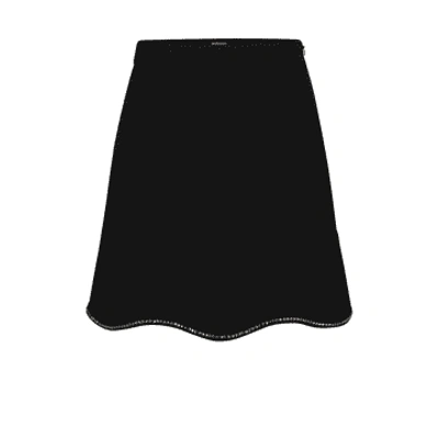 Hugo Boss Varewa Gem Scallop Hem Mini Skirt Size: 8, Col: Black