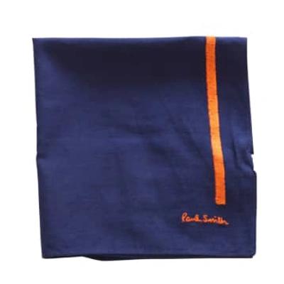 Paul Smith Menswear Polka Line Pocket Square In Blue