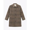 LES DEUX DARK SAND AND MOUNTAIN GREY MCKAY CHECK WOOL COAT