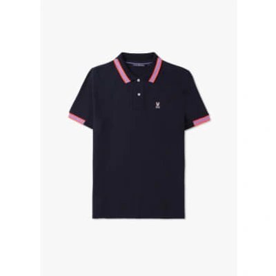 Psycho Bunny Mens Chicago Patch Pique Polo Shirt In Navy In Blue
