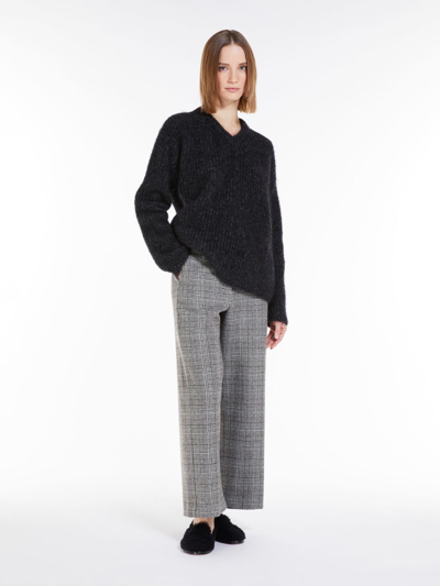 Max Mara Rib-knit Mohair Sweater In Black