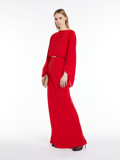 red wine dress long Bow-Detail Ruched Maxi Dress in Wine Red - 6