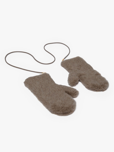 Max Mara Mittens In Teddy Fabric In Multi-colored