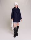 Maje Pea Coat In Navy