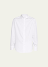 Brunello Cucinelli Men's Cotton Twill Sport Shirt In White