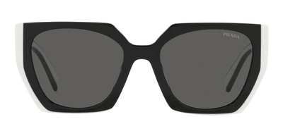 Prada Pr 15ws 09q5s0 Geometric Sunglasses In Dark Grey