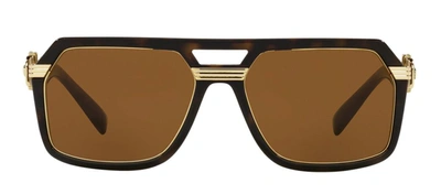 Versace 0ve4399 108/73 Navigator Sunglasses In Brown