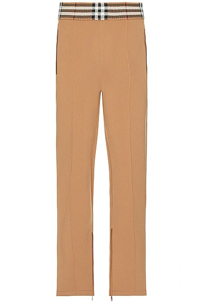 Burberry Dellow Viscose-blend Trousers In Camel
