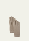 Loro Piana Cashmere Crochet Gloves In Taupe