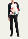 Alexander Mcqueen Solarized Flower-print Pullover Sweater In Multi