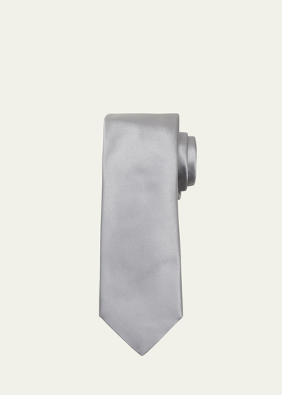 Giorgio Armani Men's Silk Tie In Silver