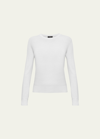 Theory Crewneck Knitted Sweater In Feather Cashmere In New Ivory
