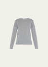 Majestic Cashmere Long-sleeve Crewneck Pullover In Gris Chine