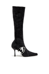 Diesel Eclipse D-eclipse Kbt Boots Black Denim Knee-high Boot With Logo - D-eclipse Kbt Boots In Tobedefined