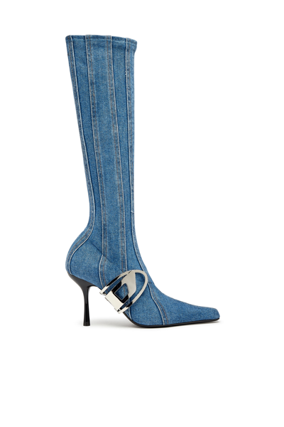 Diesel Denim D-eclipse Over-the-knee Boots 90 In Tobedefined