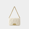 Alexander Mcqueen Alexander Mc Queen Seal Logo Small Leather Crossbody Bag In Beige