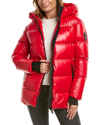 Rudsak Avala Leather-trim Down Jacket In Red