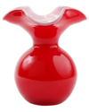 Vietri Hibiscus Glass Red Small Fluted Vase In Red