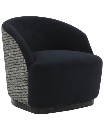 Tov Furniture Reese Velvet Swivel Chair In Black