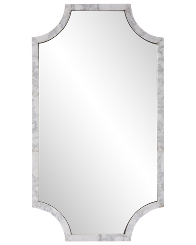 Howard Elliott Makrana Marble Scalloped Mirror In White