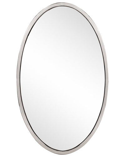 Howard Elliott Simone Oval Mirror In Silver