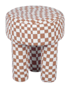 Tov Furniture 17" Checkered Boucle Upholstered Stool