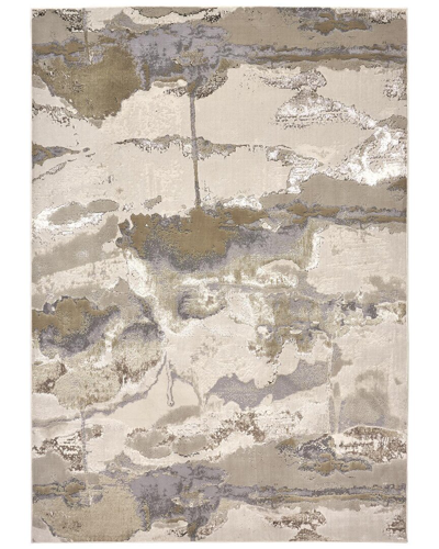 Weave & Wander Tripoli Modern Watercolor Polyester & Polypropylene Accent Rug In Grey