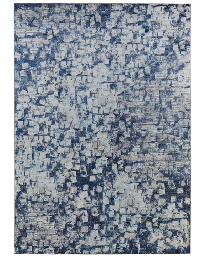 Weave & Wander Adelmo Modern Abstract Polypropylene & Polyester Accent Rug In Blue