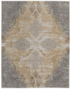 Weave & Wander Neoma Traditional Medallion Viscose & Polyester Accent Rug In Silver