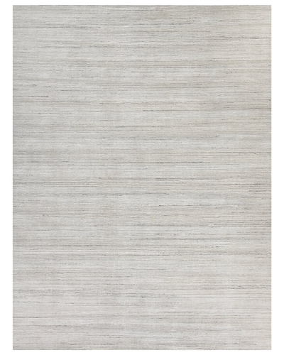 Exquisite Rugs Palazzo Wool/bamboo Silk Area Rug In Silver