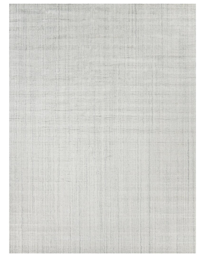 Exquisite Rugs Robin Stripe Bamboo Silk/wool Area Rug In White