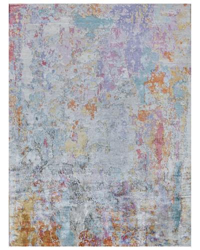 Exquisite Rugs Floor Art Bamboo Silk Area Rug In White