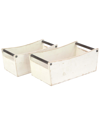 Peyton Lane Set Of 2 Wood Metal Crates With Handles