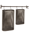 Peyton Lane Black Perforated Metal Hanging Storage Baskets Set Of 2
