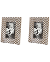 PEYTON LANE PEYTON LANE RECTANGULAR WHITE/NATURAL CARVED WOOD PICTURE FRAME