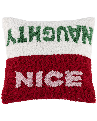 Shiraleah "naughty / Nice" Pillow In Red