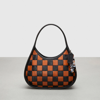 Coach Ergo Bag In Checkerboard Patchwork Upcrafted Leather With Zig Zag Stitch In Burnished Amber/black