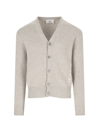 Ami Alexandre Mattiussi Cashmere Cardigan In Beige